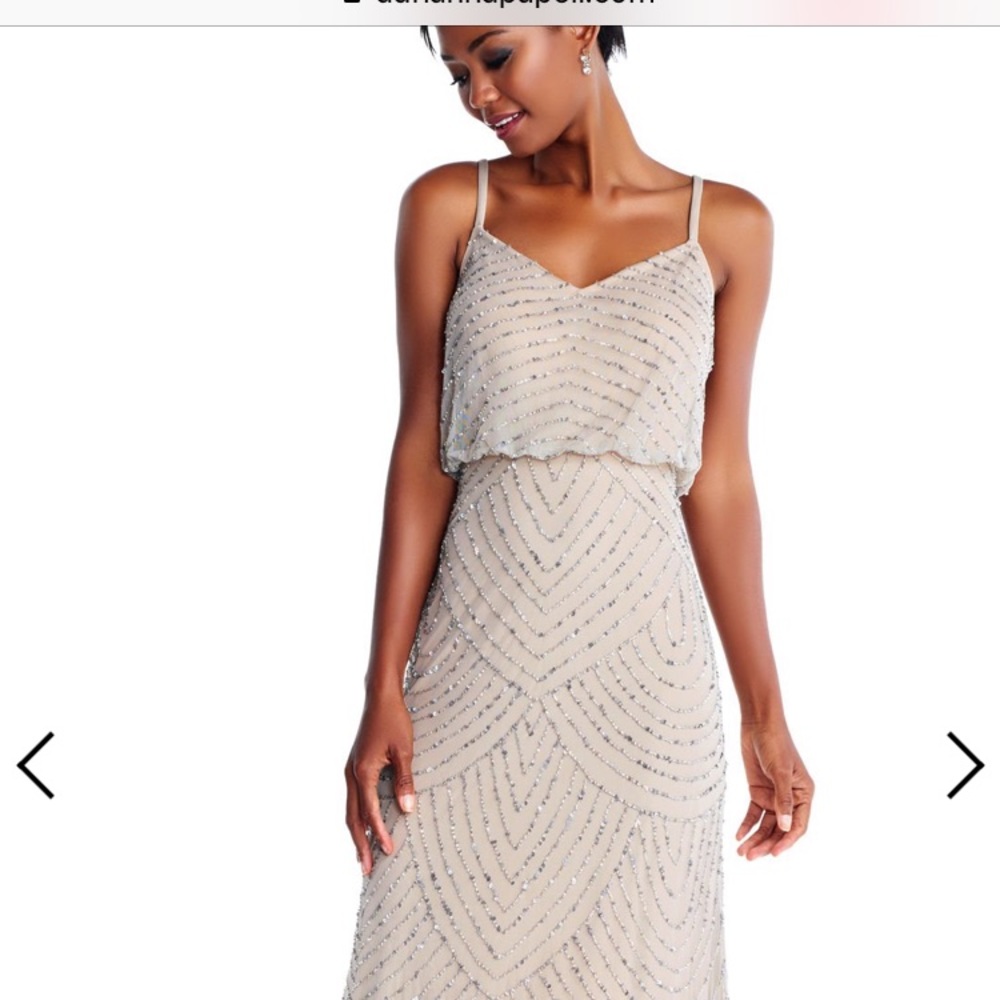 Adrianna Papell Art Deco blouson beaded dress